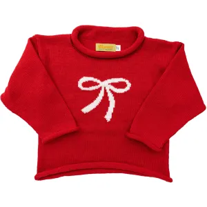 Trellis Bow Sweater -Red