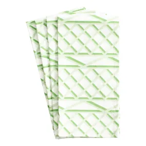 Trellis Green and White Cotton Napkins (Set of 4)