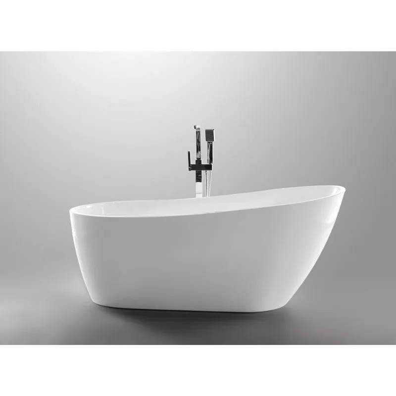 Trend 66.9" Acrylic Freestanding Bathtub in Glossy White