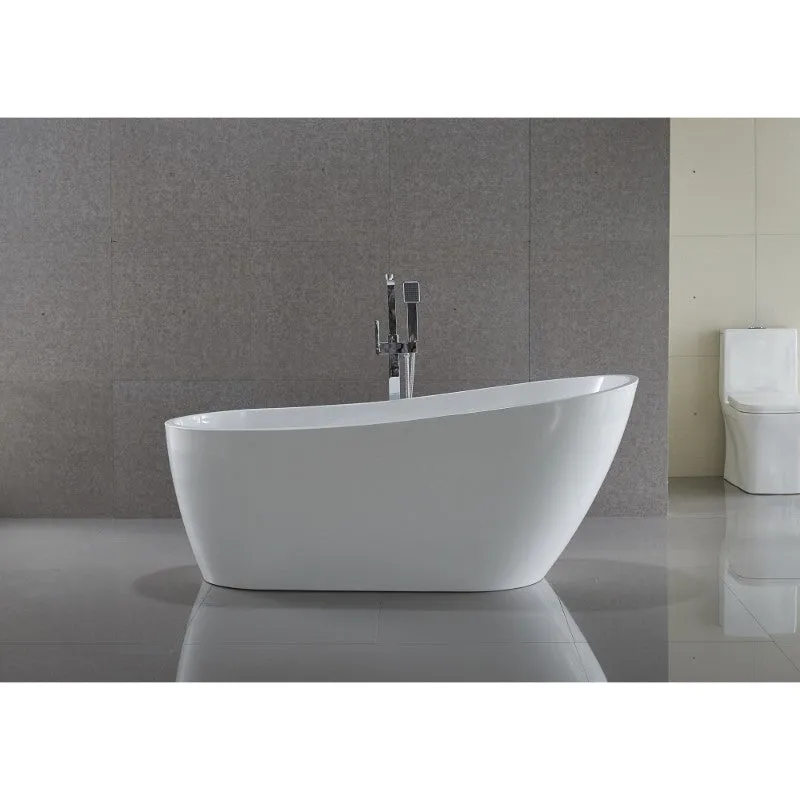 Trend 66.9" Acrylic Freestanding Bathtub in Glossy White