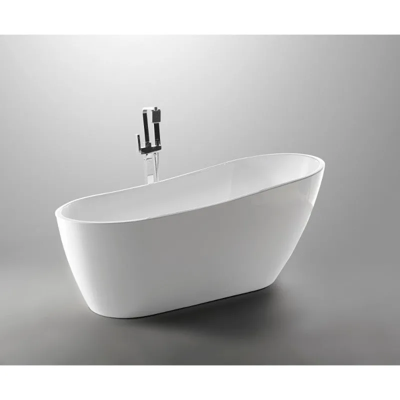 Trend 66.9" Acrylic Freestanding Bathtub in Glossy White