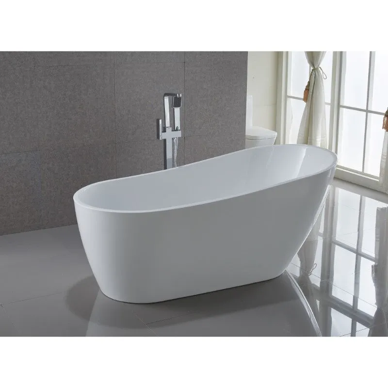 Trend 66.9" Acrylic Freestanding Bathtub in Glossy White