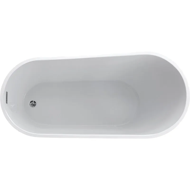 Trend 66.9" Acrylic Freestanding Bathtub in Glossy White