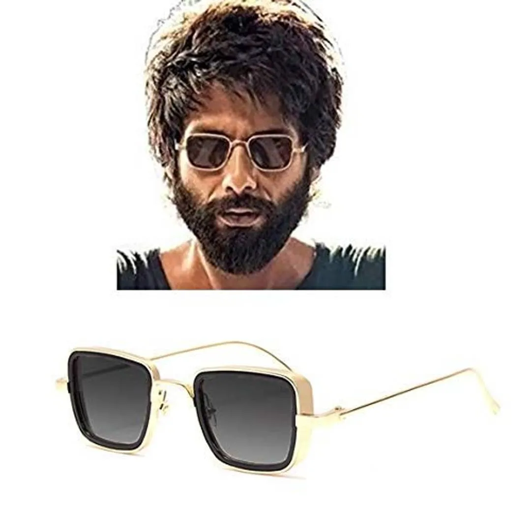 Trendy Black Metal Square Sunglass For Men And Boys