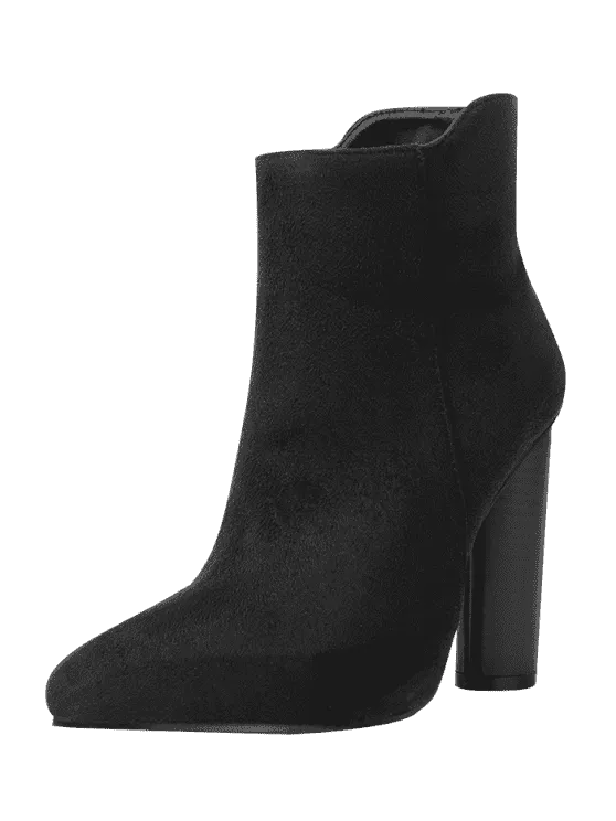 Trendy Chunky Faux Suede Ankle Boots