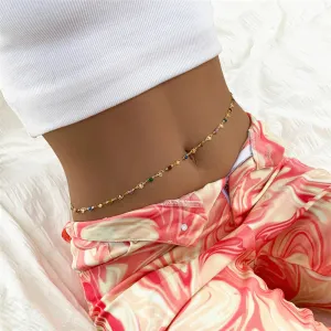 Trendy Colorful Love Heart Summer Beach Bikini Waist Chain Belts