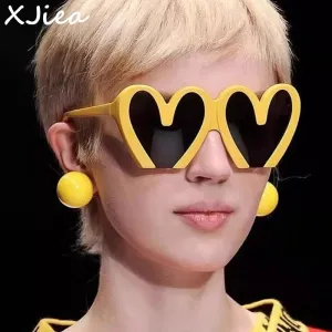 Trendy Heart Punk Retro Sunglasses