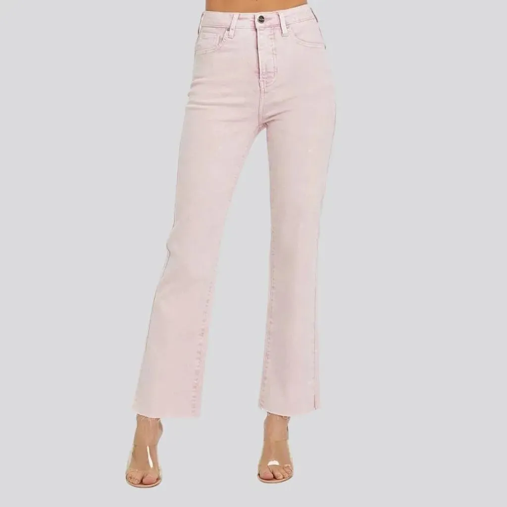 Trendy high rise women's jeans