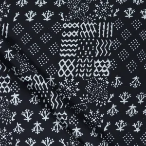 Trendy Pattern Hand Black White Fabric