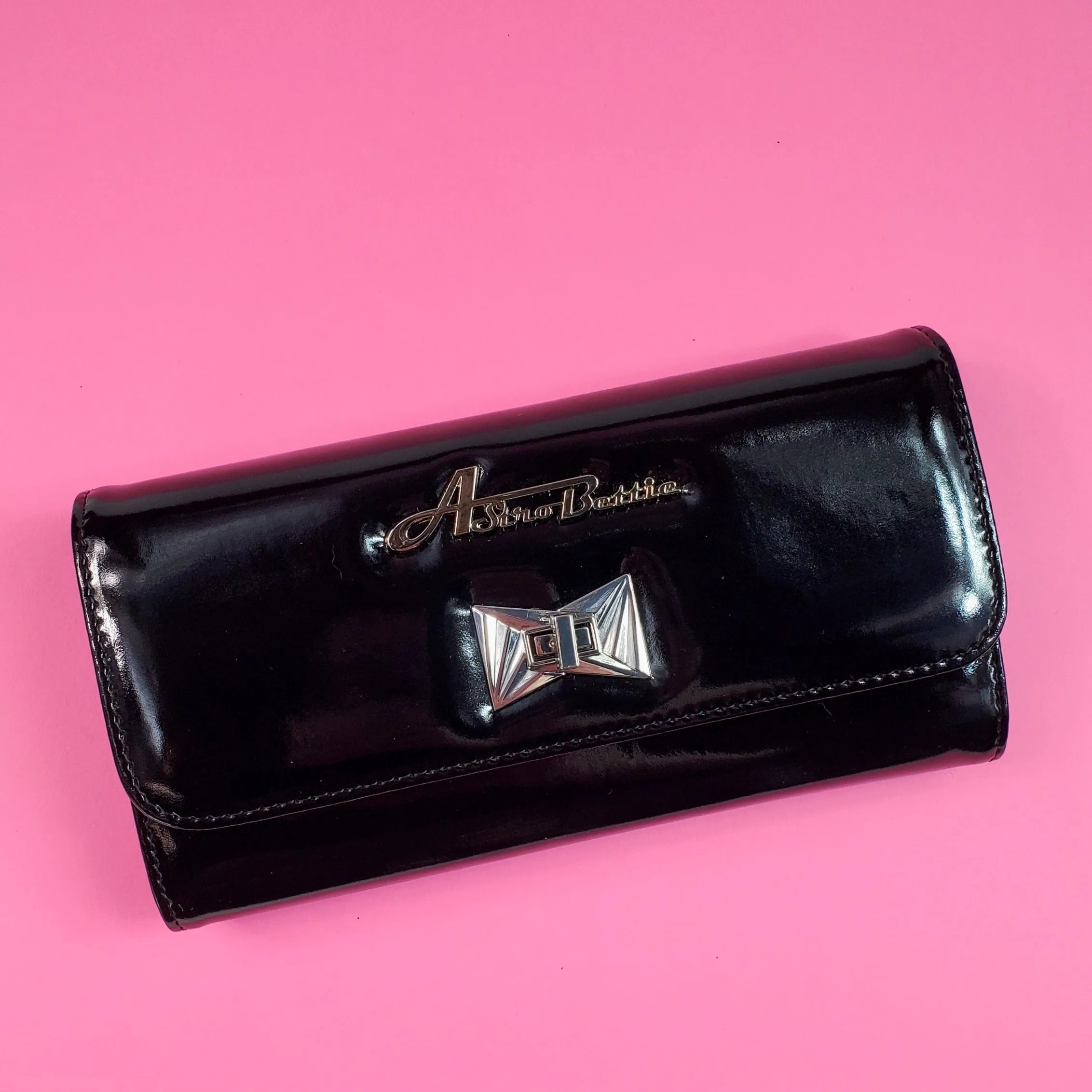 Tri-Fold Wallet in Black by Astro Bettie