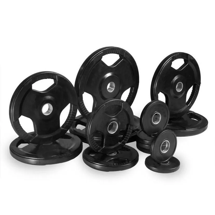 Tri-Grip 1 Inch Rubber Barbell Weight Plates Disc Barbell Set 50kg