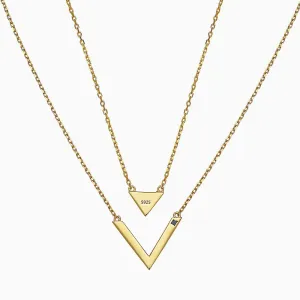 TRIANGLE BLACK DIAMOND V YELLOW NECKLACE