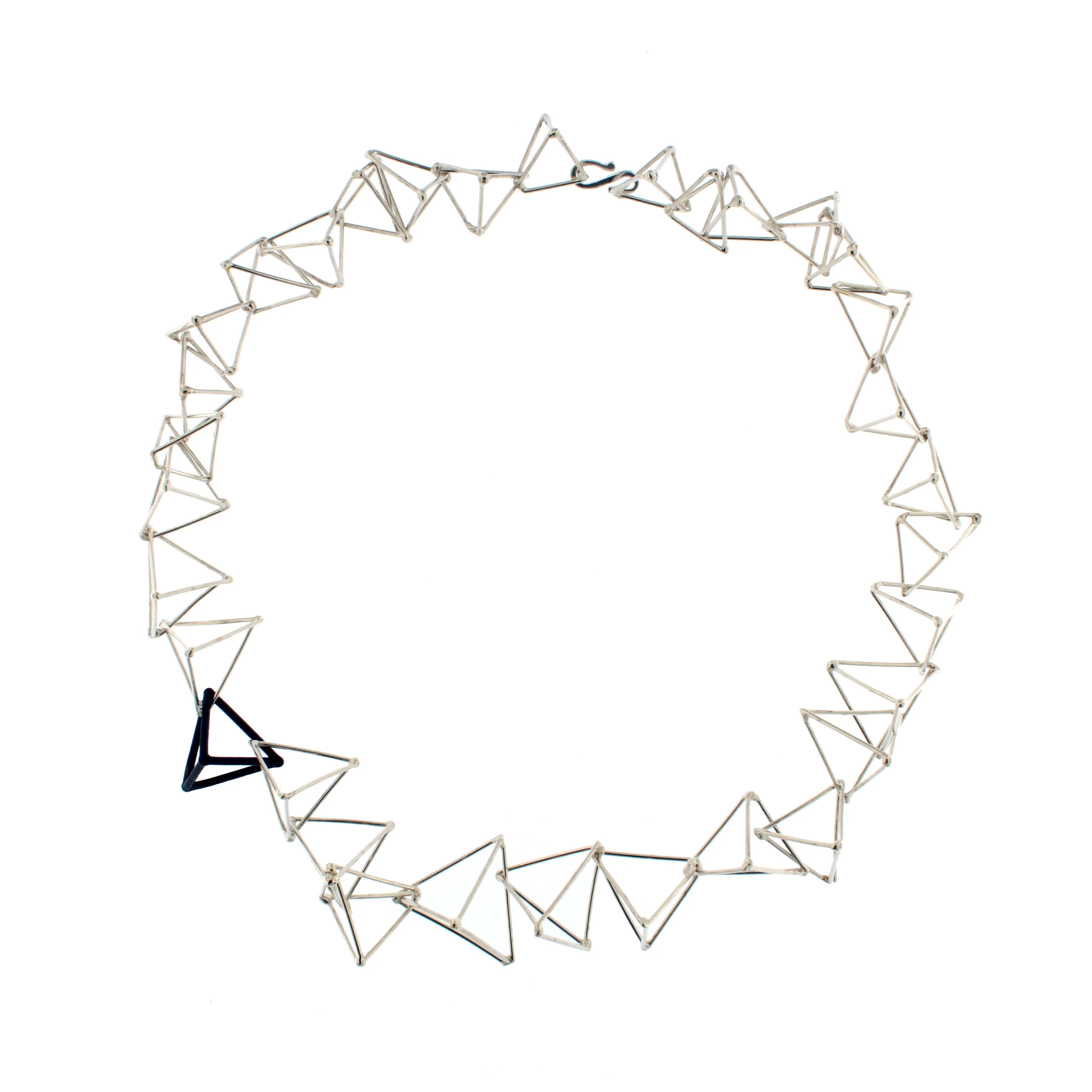 TRIANGLE - WHITE & BLACK - WBT007 18" Triangle Necklaces