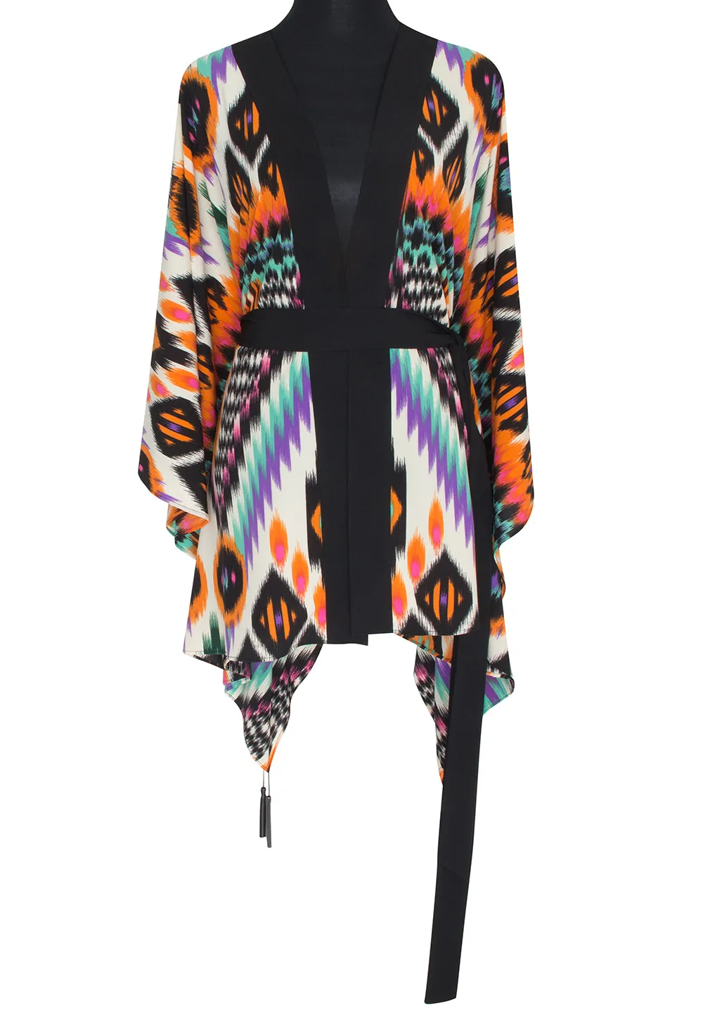 Tribal – Orange Apache Kimono Hamsa (Black)