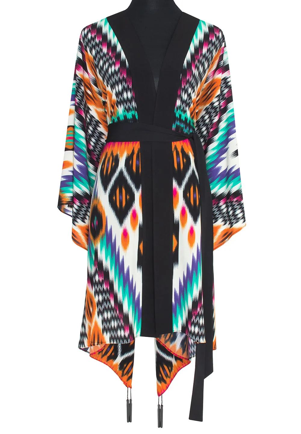 Tribal – Orange Apache Kimono Hamsa (Black)