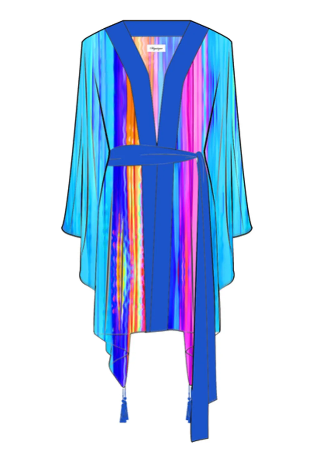 Tribal - Waterfall Kimono (Royal Blue)