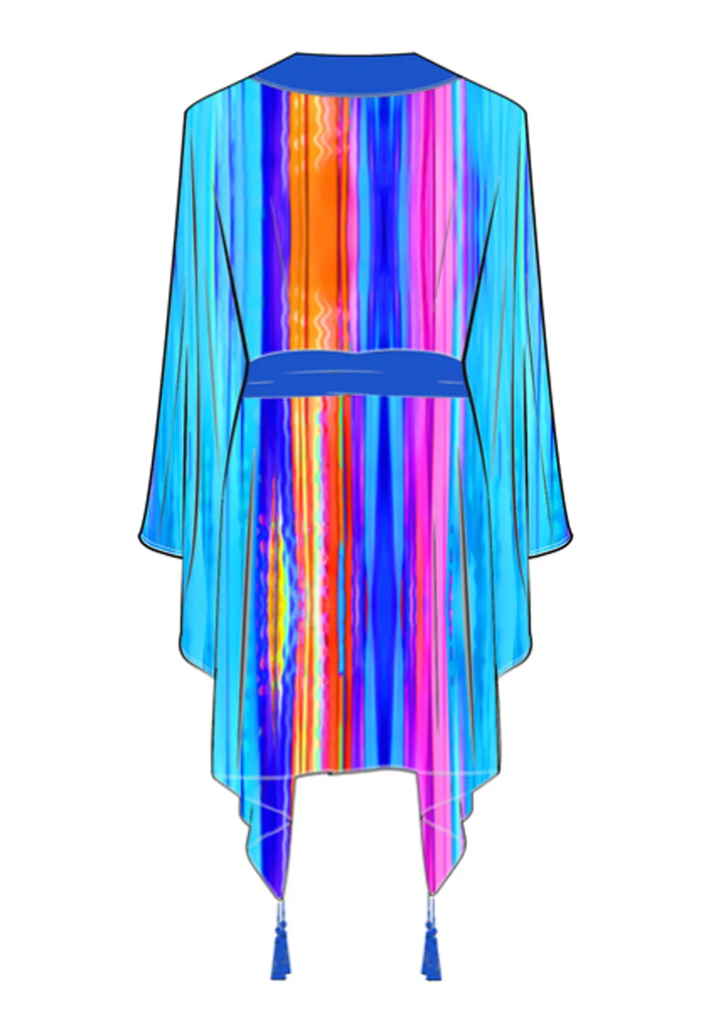 Tribal - Waterfall Kimono (Royal Blue)