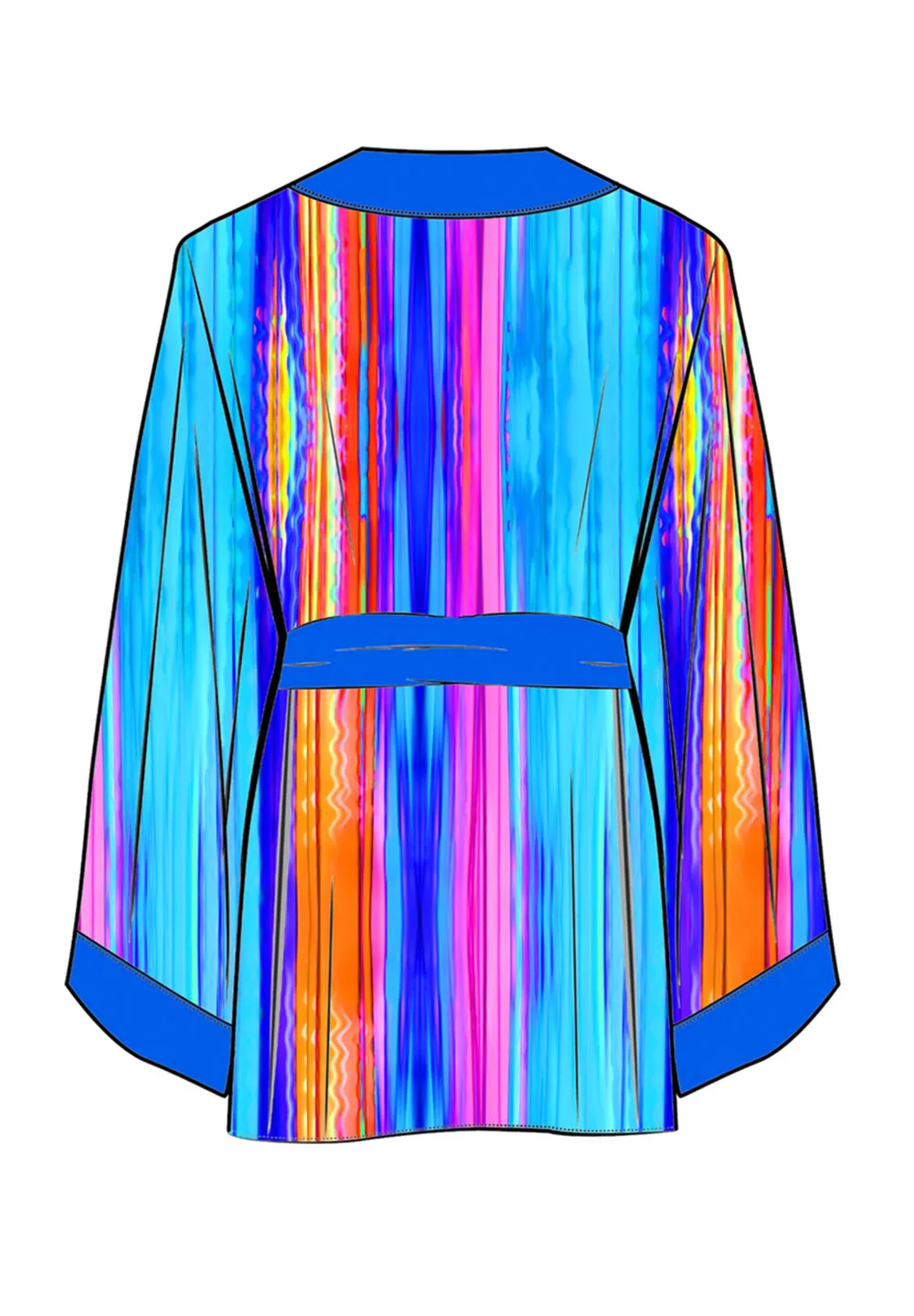 Tribal - Waterfall Kimono (Royal Blue)