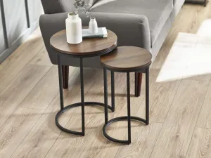 Tribeca Round Nesting Side Tables Walnut