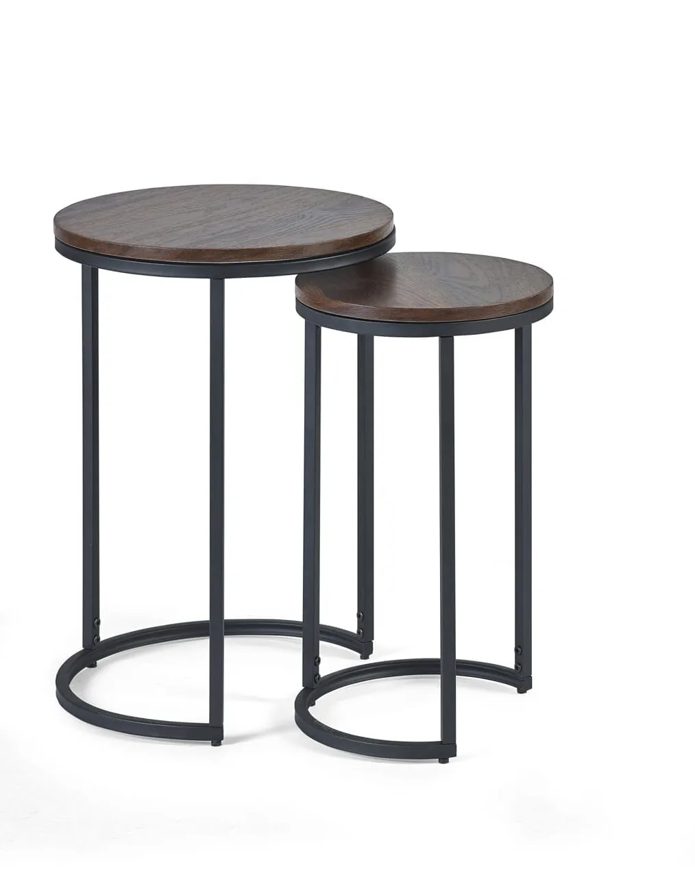 Tribeca Round Nesting Side Tables Walnut