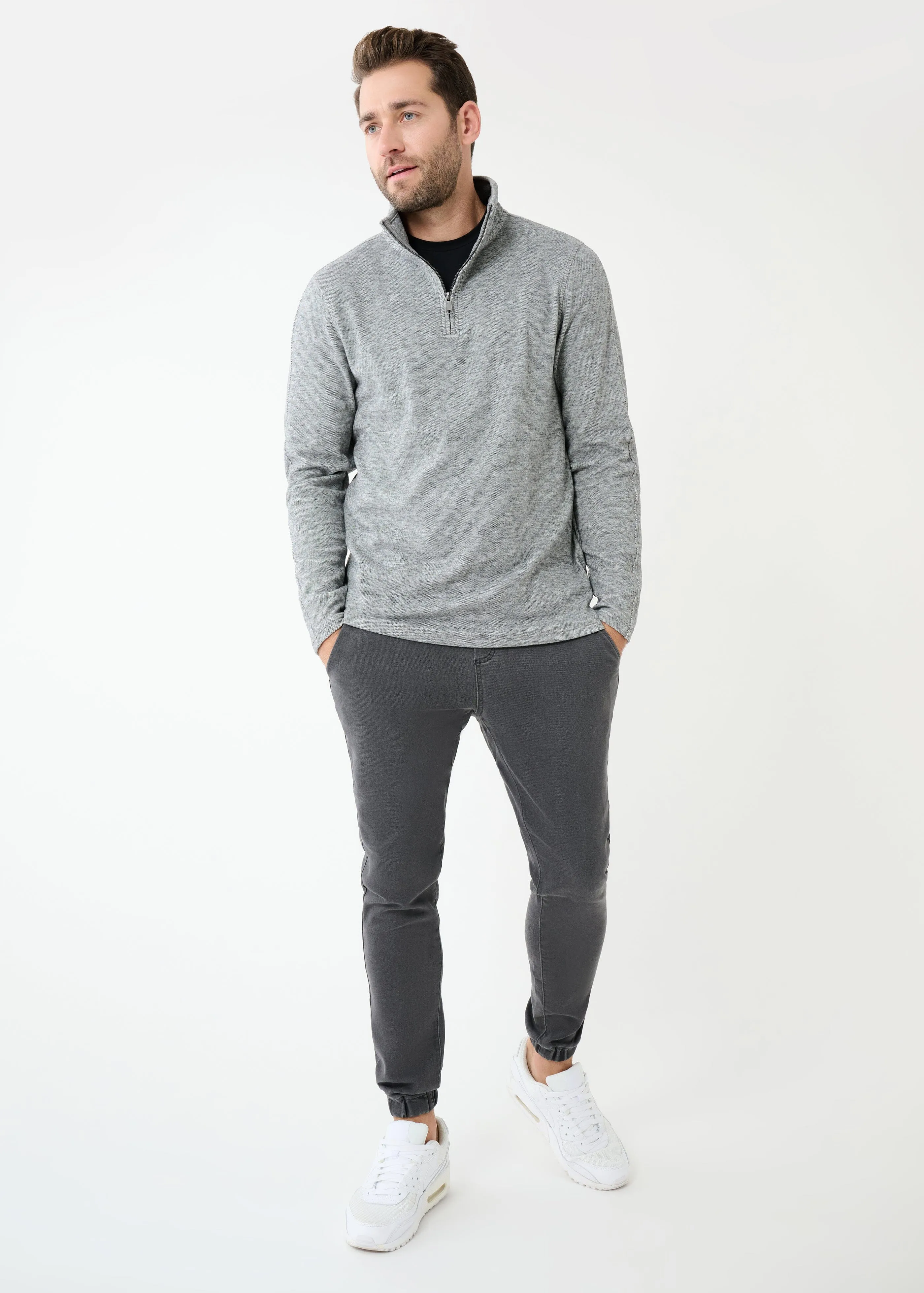 Triblend Stretch Quarter-Zip | Grey