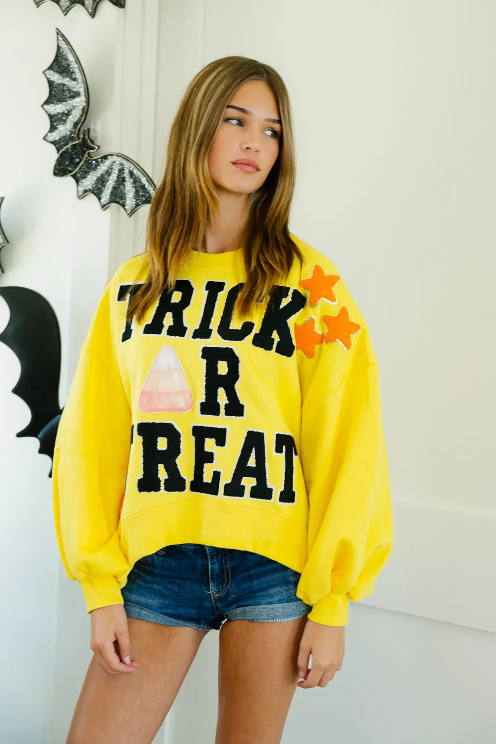 TRICK OR TREAT YELLOW PULLOVER