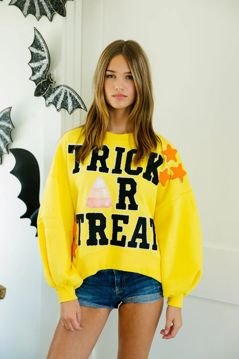 TRICK OR TREAT YELLOW PULLOVER