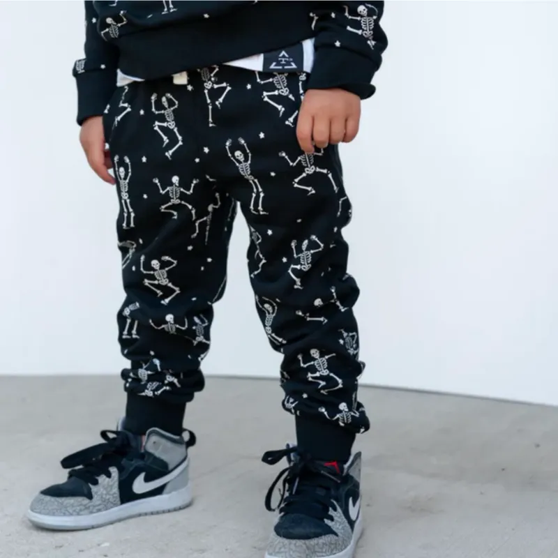 Trilogy Design Co - Dancing Skeletons Joggers in Black (6-12mo and 12-18mo)