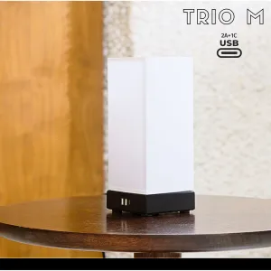 TRIO M USB | 3 portas 17W | 2A   1 tipo C | Tomada extra