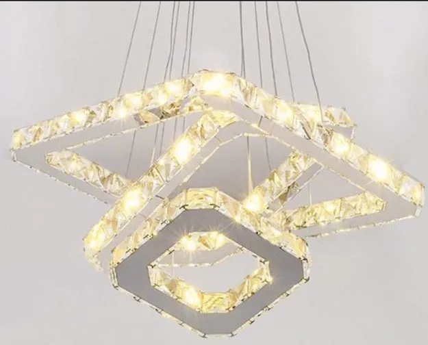 Triple Square Crystal Chandelier