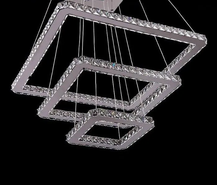 Triple Square Crystal Chandelier