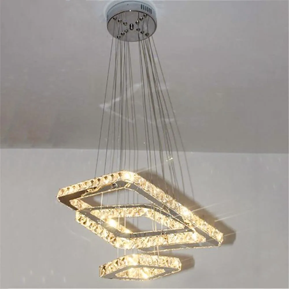 Triple Square Crystal Chandelier