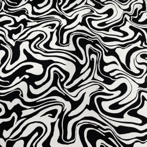 Trippy Printed Spandex - Black and White