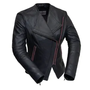 Trish Womens Leather Jacket (Violet)