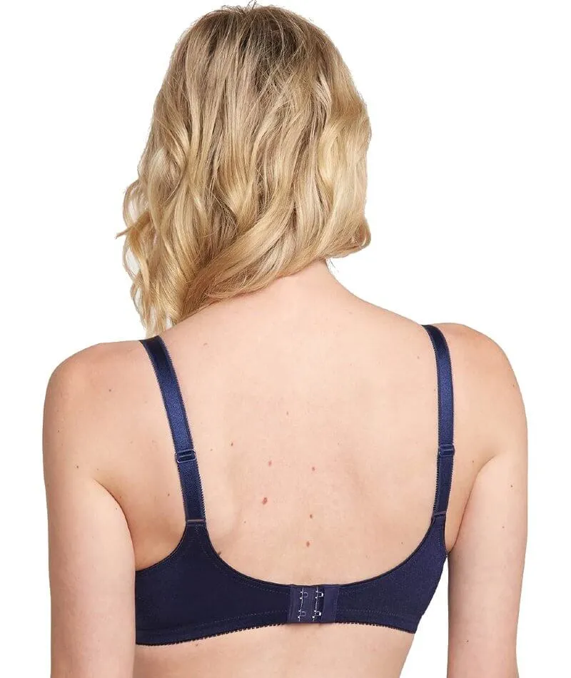 Triumph Embroidered Minimizer Bra - Navy Blue