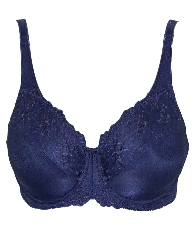 Triumph Embroidered Minimizer Bra - Navy Blue