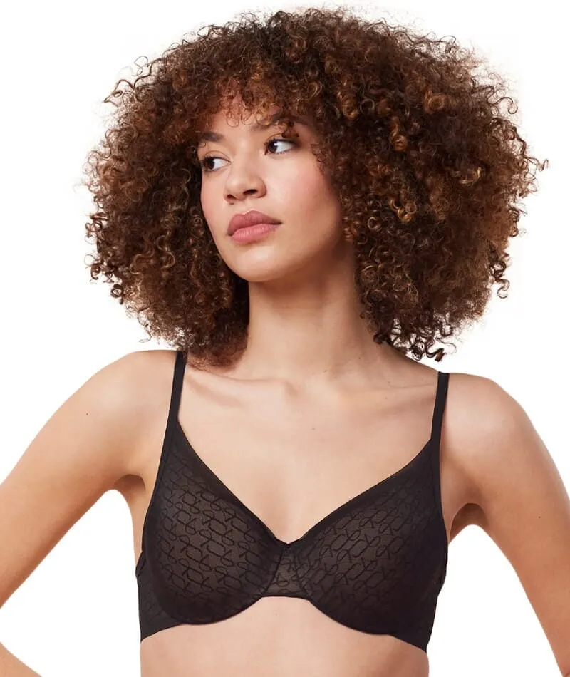 Triumph Signature Sheer Underwired Padded Half Cup Bra - Black