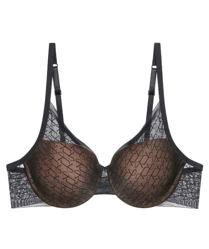 Triumph Signature Sheer Underwired Padded Half Cup Bra - Black