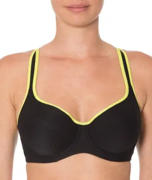 Triumph Triaction Racerback Sports Bra - Black/Green