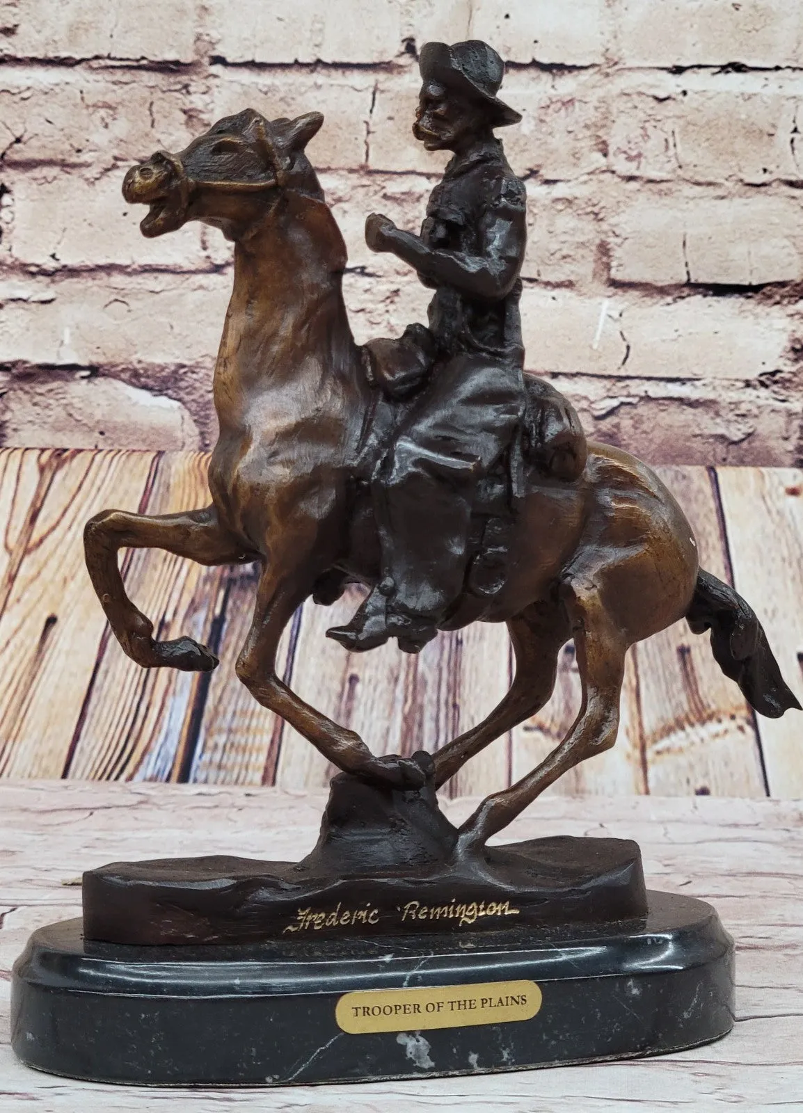 Trooper of The Plains by Frederic Remington western Desktop BRONZE STATUE FIGURE