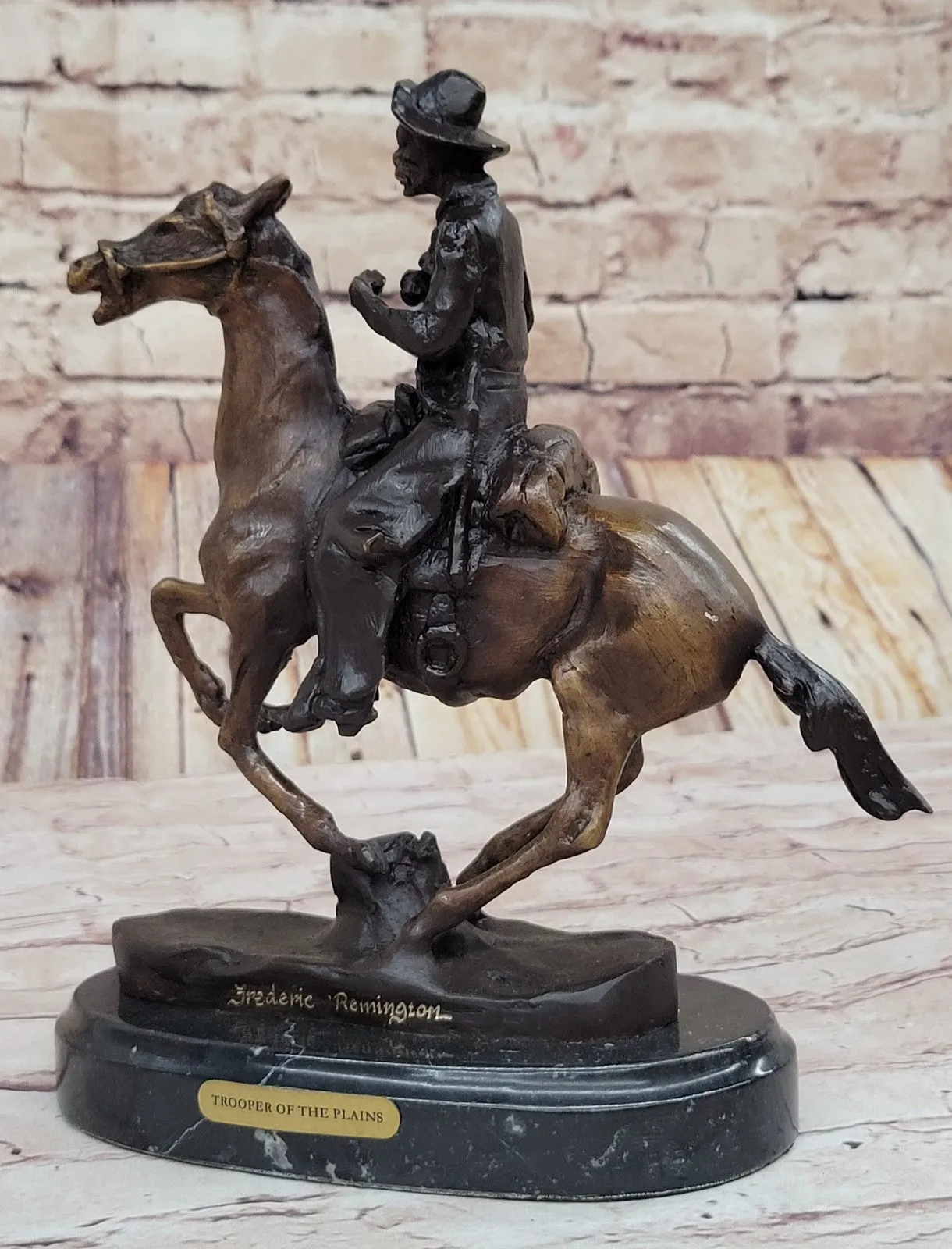 Trooper of The Plains by Frederic Remington western Desktop BRONZE STATUE FIGURE