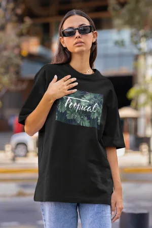 Tropical Dream Oversized Womens Tshirt Black