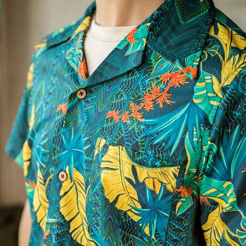 Tropical Hawaiian Shirts - Retro Floral Tee - Relaxed Fit