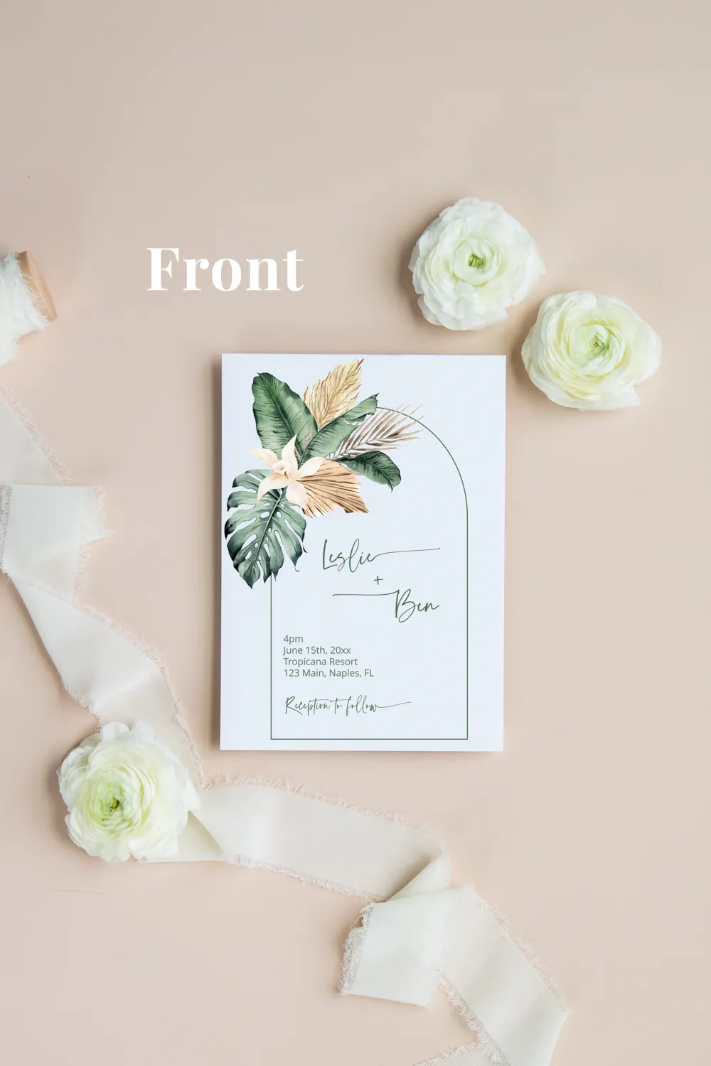 Tropical Minimalism Invitation Suite Template - Arch