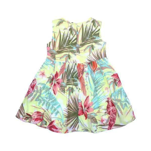 Tropical Print A-Line Dress