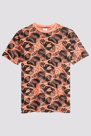 Tropical Printed Orange T-Shirt - S24 - MT0346R