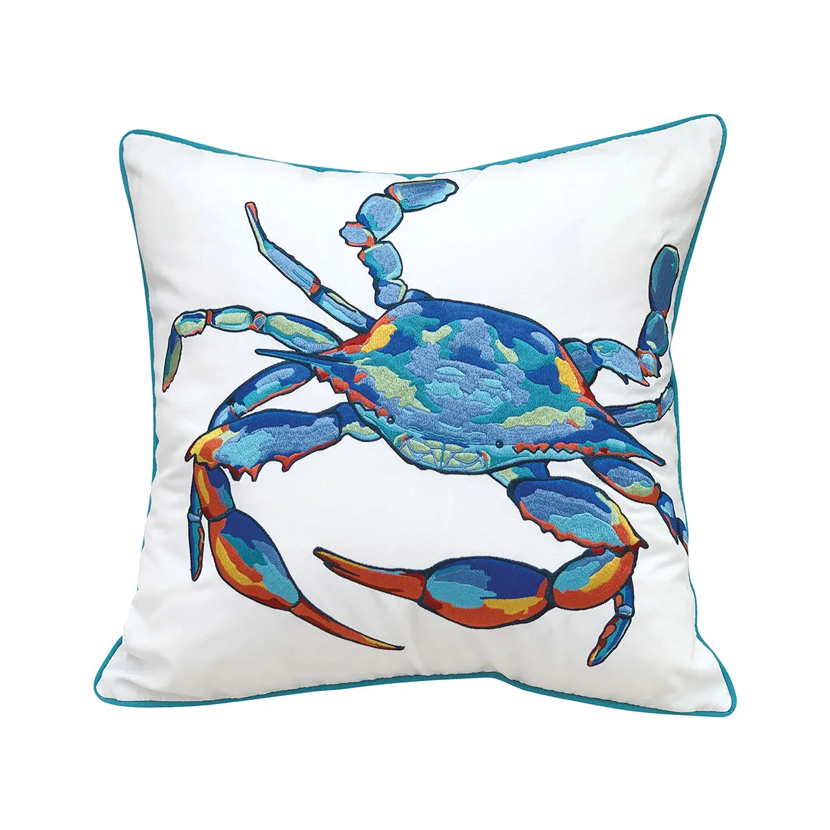 Tropical Punch Happy Crab Indoor Outdoor Pillow