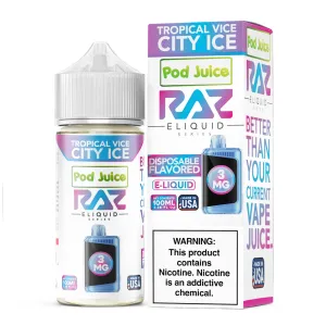 Tropical Vice City Ice by Pod Juice x RAZ 100mL (Freebase)