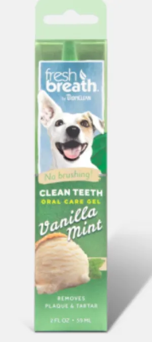 Tropiclean Fresh Breath Oral Care Gel For Dogs Vanilla Mint 59mL