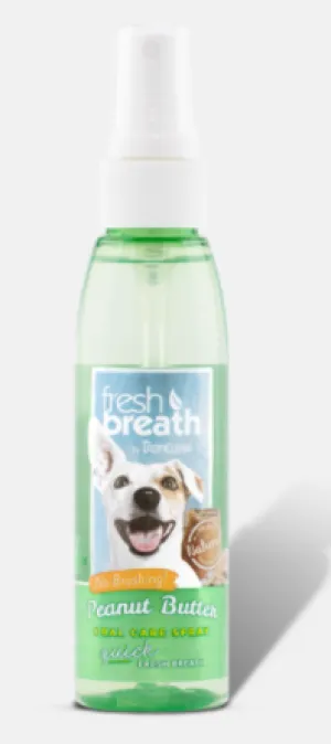 Tropiclean Fresh Breath Oral Care Spray With Peanut Butter Flavoring For Dogs